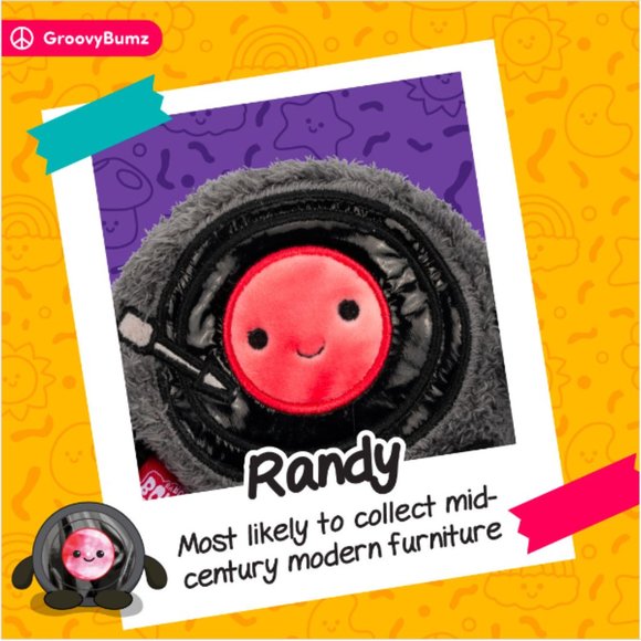 BUMBUMZ 7.5" Randy the Vinyl Record GroovyBumz Collectible Stuffed Toy NWT - Picture 3 of 7